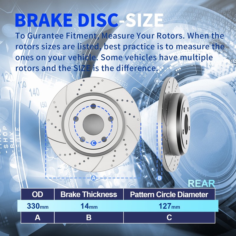 Front Rear Brake Rotors Pads for Dodge Durango 2011-2018 3.6L Without HD Brakes gallery