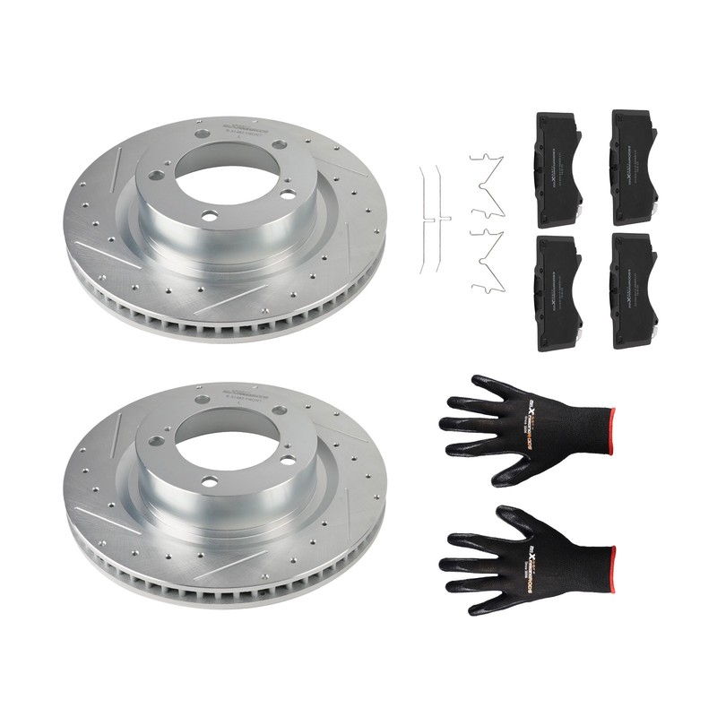 Front L&R Brake Rotors&Ceramic Pads for Toyota Tundra 2007-2021/Sequoia 2008-21