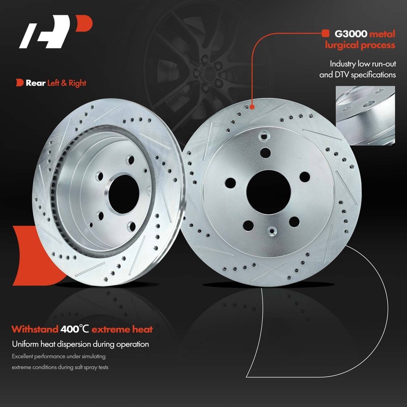 Front & Rear Drilled Brake Rotor & Ceramic Brake Pad for Chevrolet Equinox GMC gallery