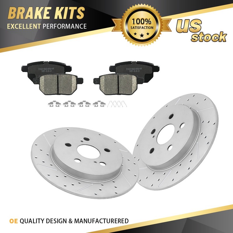 259mm Rear Disc Rotors Ceramic Brake Pads for Lexus CT200h Toyota Prius Plug-In