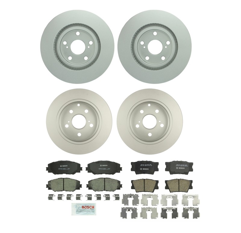 Bosch Front 296mm and Rear 281mm Brake Kit Disc Rotors Ceramic Pads For RAV4
