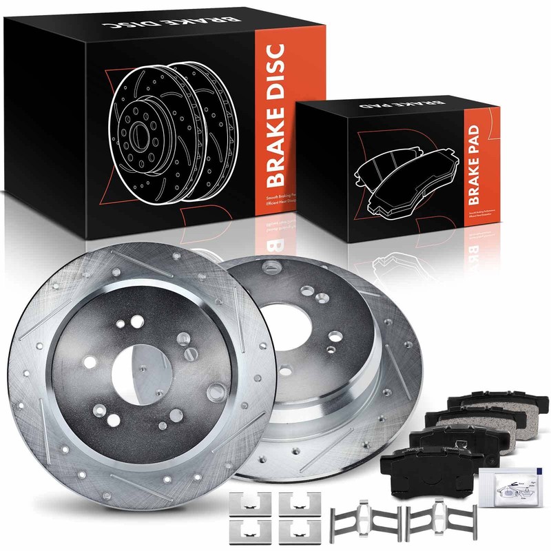 Rear Drilled Disc Brake Rotor & Brake Pads for Honda CR-V 05-16 Acura RDX 10-18 gallery
