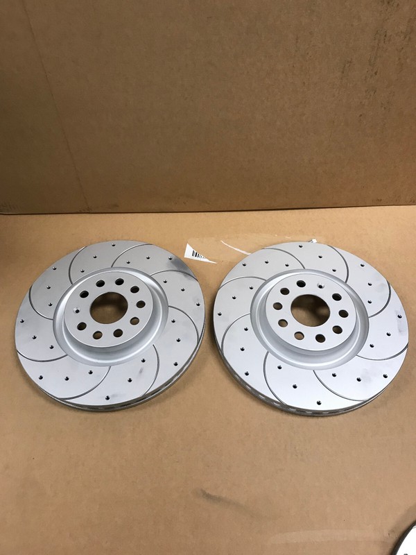 DRILLED GROOVED PERFORMANCE BRAKE DISCS PADS SET FRONT REAR NSF OSF NSR OSR gallery