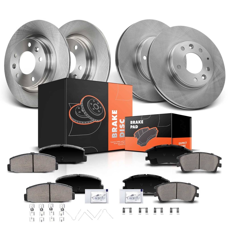 12x Front & Rear Disc Brake Rotors + Ceramic Brake Pads for Mazda 6 2003-2005