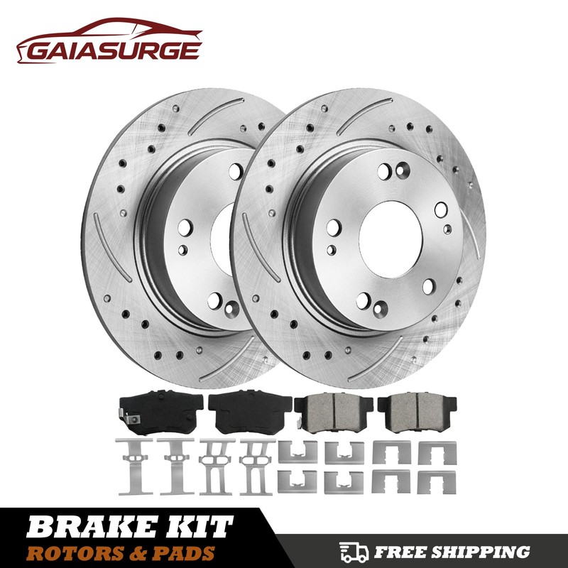 REAR 260mm Disc Brake Rotors + Ceramic Brake Pads for Honda Civic Acura ILX CSX