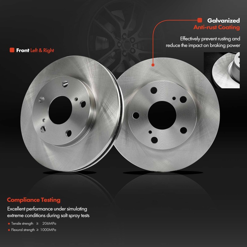 Front LH & RH Disc Brake Rotor & Brake Pad for Toyota Camry 1992-2001 L4 2.2L gallery