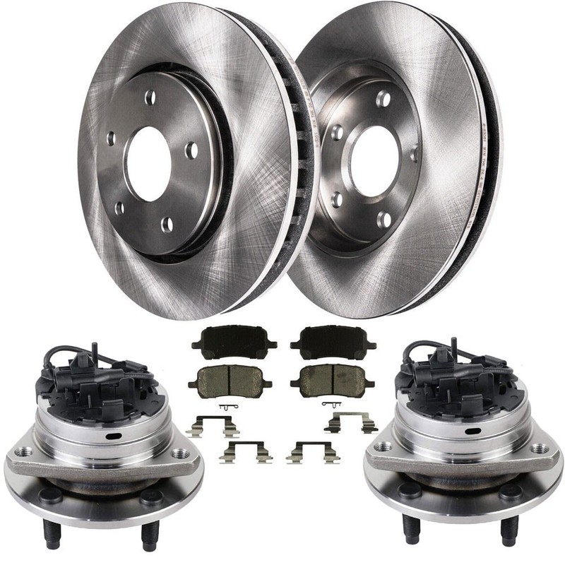 Front Brake Rotors and Wheel Hub Bearing for Chevy Malibu HHR Saturn Aura A17 TX gallery
