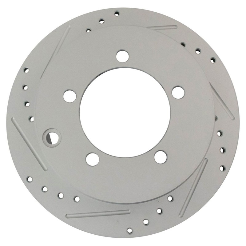 TRQ Performance Brake Rotor Drilled Slotted Rear Coated Pair for Mitsubishi gallery