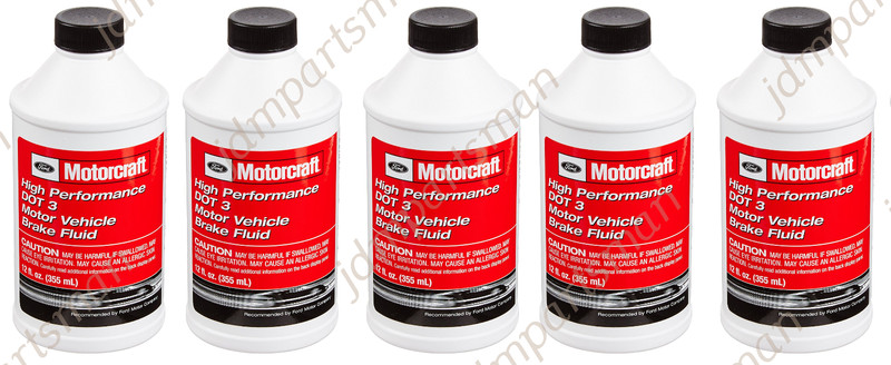 Motorcraft – High Performance DOT 3 Brake Fluid 12 oz (Pack of 5) for Ford