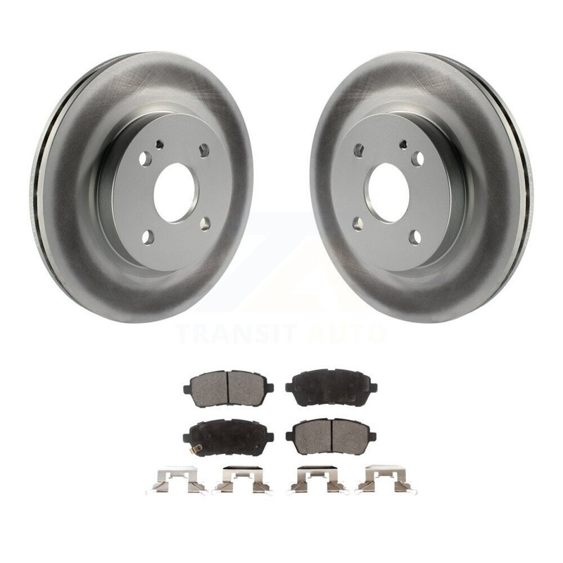 Front Coated Disc Brake Rotors And Ceramic Pads Kit For 2011-2014 Mazda 2 gallery