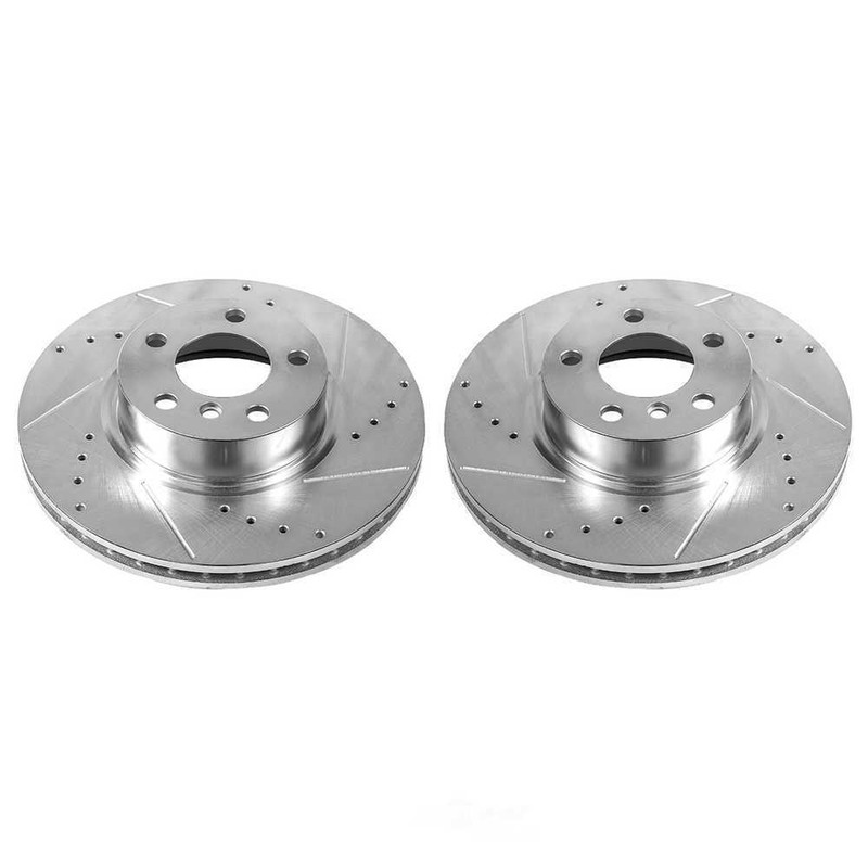 Disc Brake Rotor Set-Front Drilled, Slotted and Zinc Plated Brake Rotor Pair