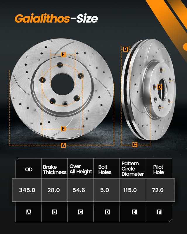 345mm Front Disc Rotors Ceramic Brake Pads for Dodge Charger Magnum Chrysler 300 gallery