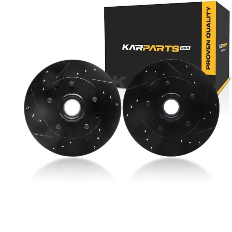 For GMC S15 Jimmy 1991 Rotor Set | Black | Drilled And Slotted Rotor Style