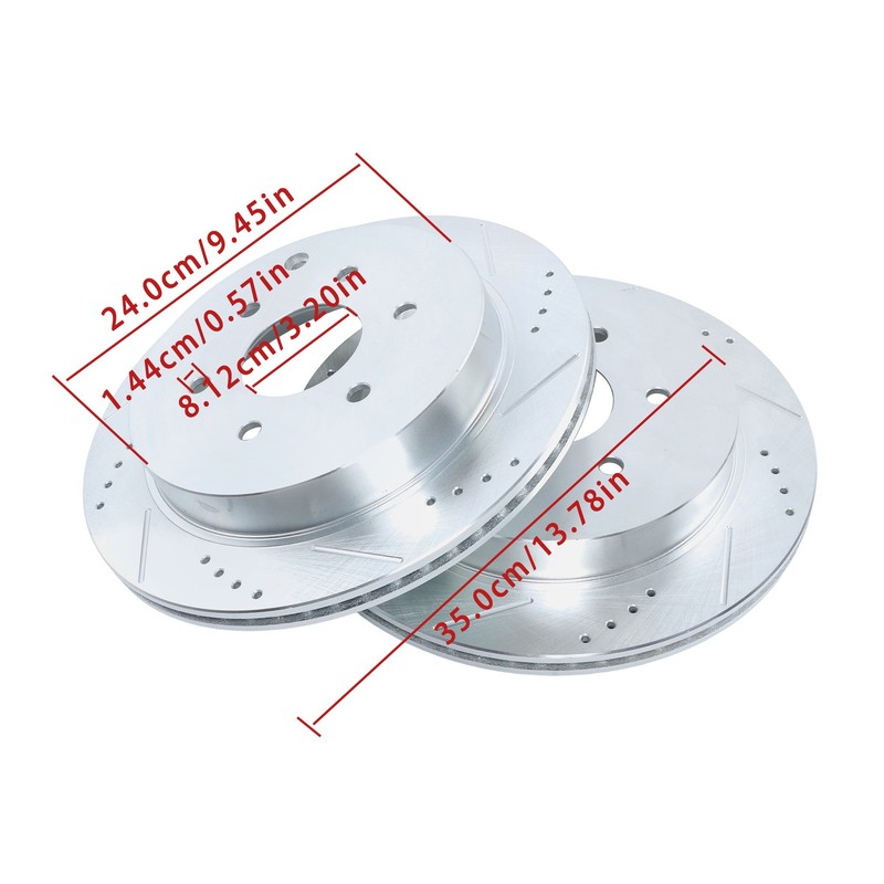 Rear Drilled Brake Rotors+Brake Pads For Nissan Armada 2017 2018 2019 5.6L gallery