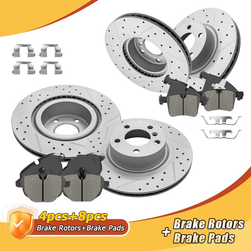 Front + Rear Brake Rotors+Ceramic Pads for 2011-2017 BMW X3 2017-18 X4 xDrive28i