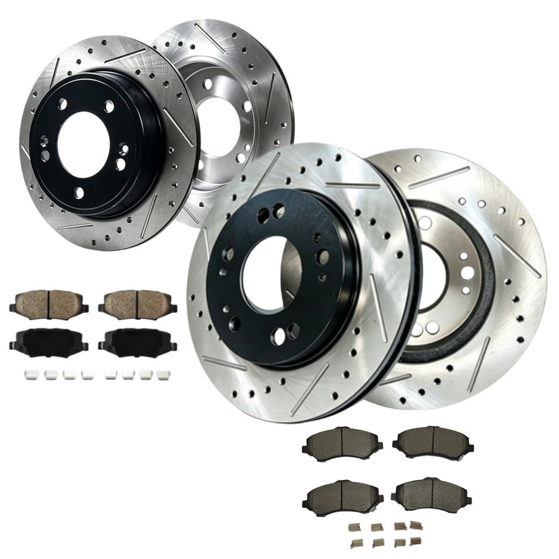 11.89″Front & 12.44″Rear Rotors Brake Pads for 2007 2008 2009-2017Jeep Wrangler
