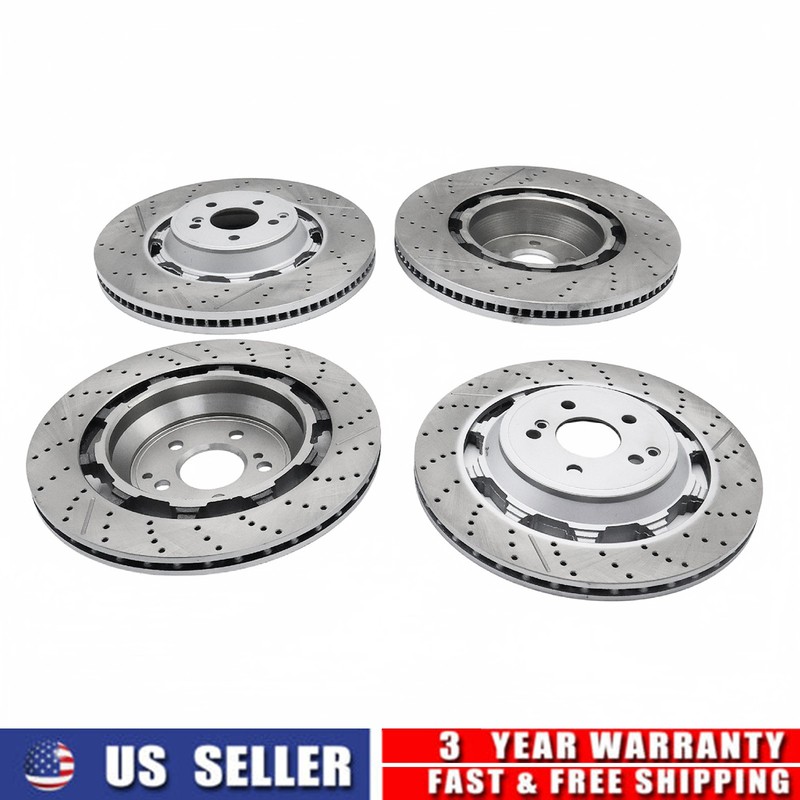 4x Front & Rear Brake Rotors Fits Mercedes-Benz W222 S63 AMG S65 AMG 2014-2020 gallery