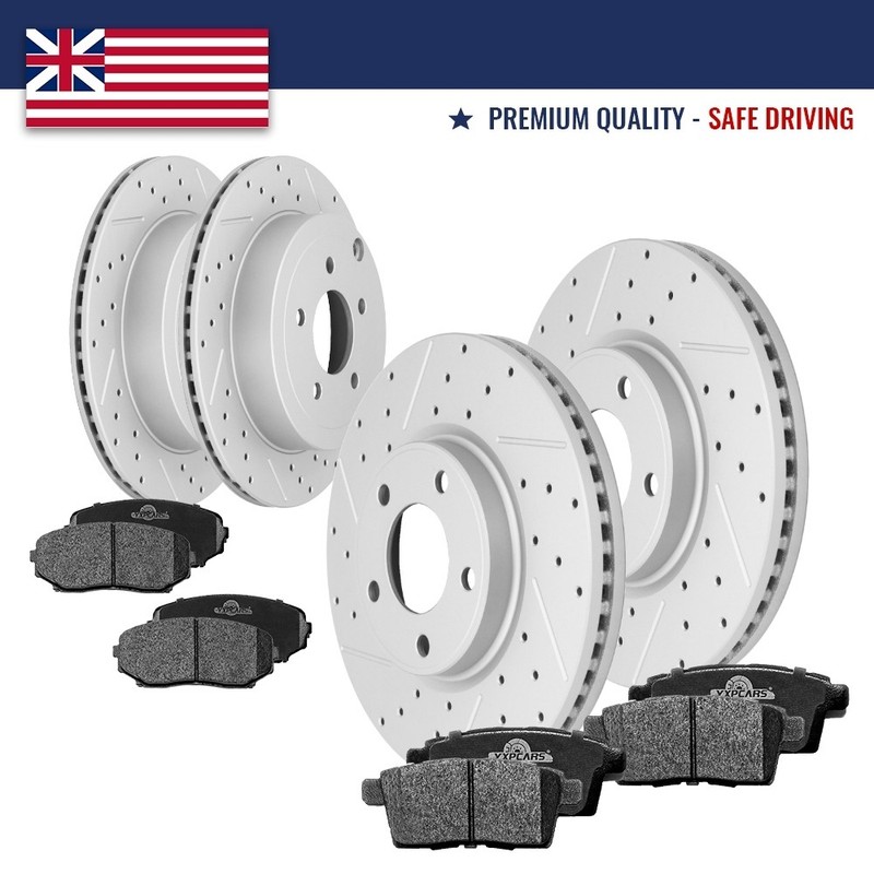 Front and Rear Disc Brake Rotors Ceramic Brake Pads for Ford Edge Lincoln MKX