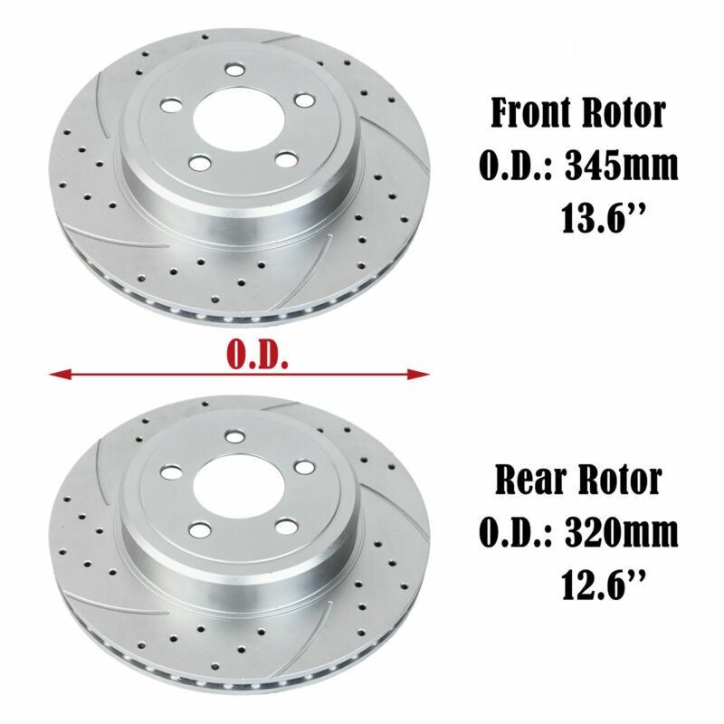 Front and Rear Rotors Brake Pads Kit for Chrysler 300 2005-2023 magnum 2005-2008 gallery