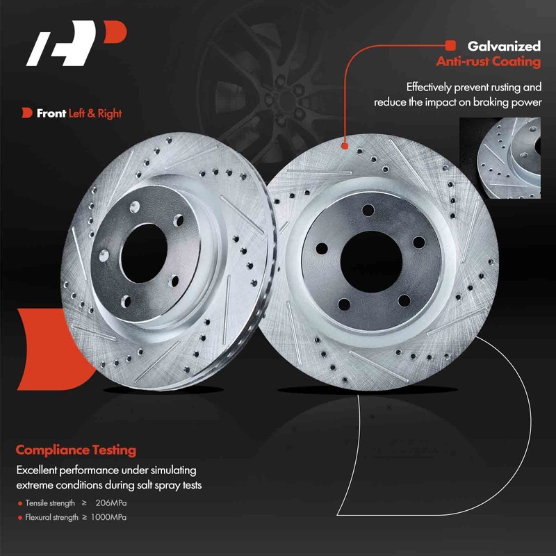A-Premium Front Side Drilled Brake Rotors for Nissan Altima 2007-2023 295.8mm gallery