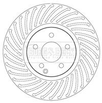 x1 Borg & Beck Front Brake Disc Single Fits Mercedes-Benz BBD5812S