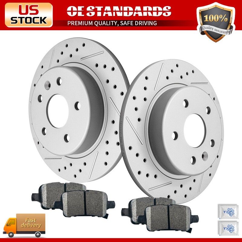 Rear Disc Rotors Ceramic Brake Pads for Chevrolet Cruze Bolt EV Volt EUV