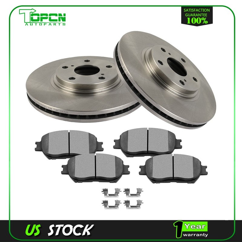 Front Brake Discs Rotor Solid Ceramic Pads For 02-04 Toyota Camry V6 SE XLE