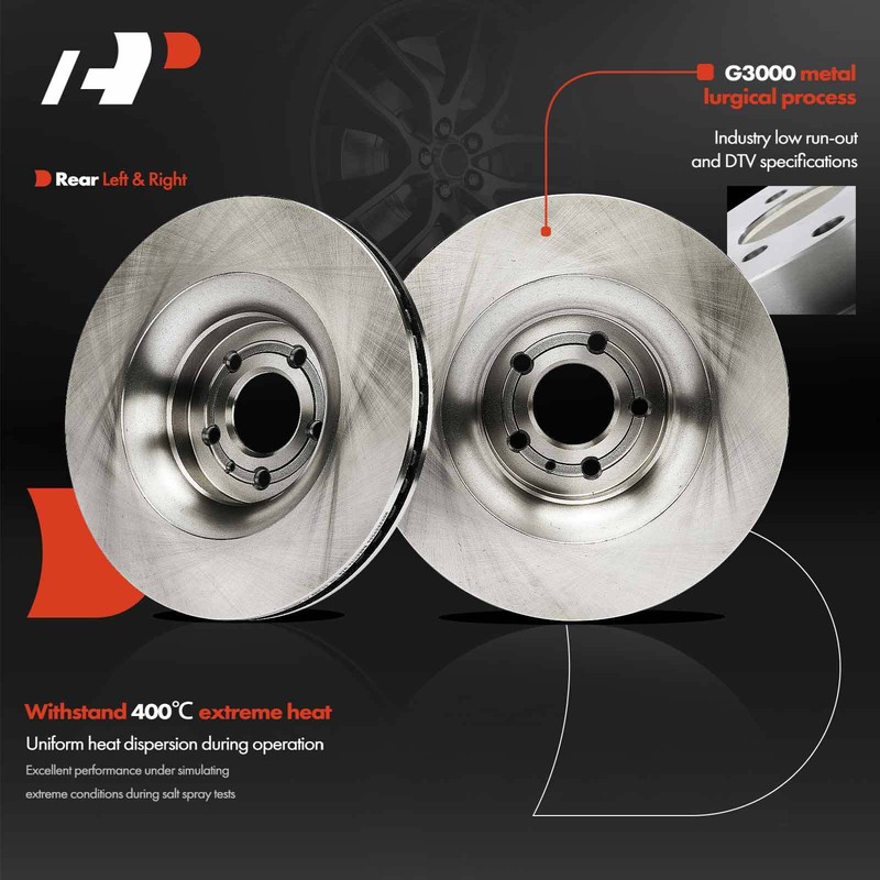A-Premium 6x Front Disc Brake Rotors & Brake Pad for Ford Mustang 2015 2016-2020 gallery
