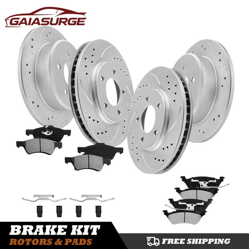 Front Rear Drilled Brake Rotors Pads for 2001-2007 Town & Country Grand Caravan