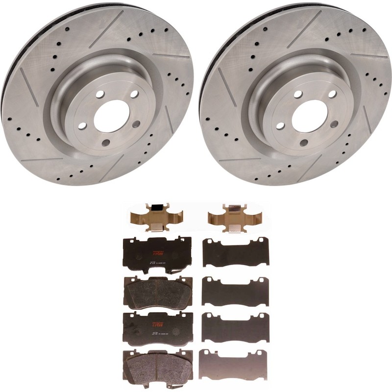 KIT-072924-1844 TRW Brake Disc and Pad Kits 2-Wheel Set Front for Ford Mustang
