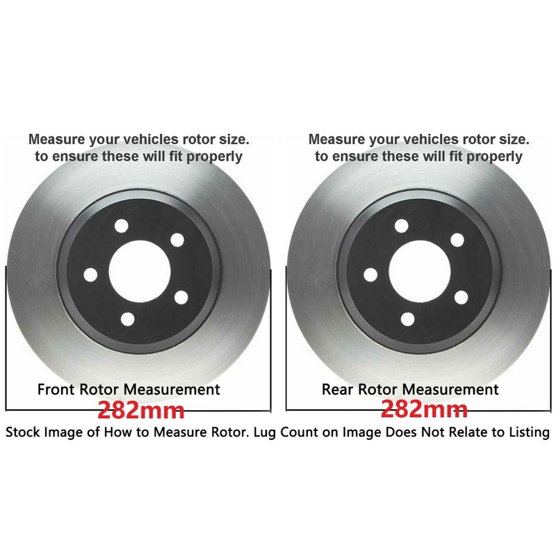 282mm Front Rear Disc Rotors Brake Pads Kit for Honda Accord LX-S LX-P Brake Kit gallery
