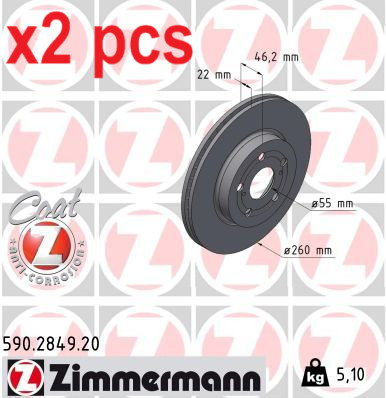 X2 PCS L&R SIDES FRONT BRAKE DISC 590.2849.20