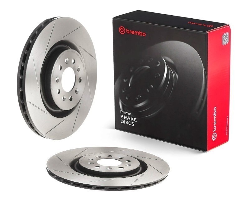 Brembo 09.8780.21 Prime UV Coated Grooved PVT Brake Rotors – Front Pair