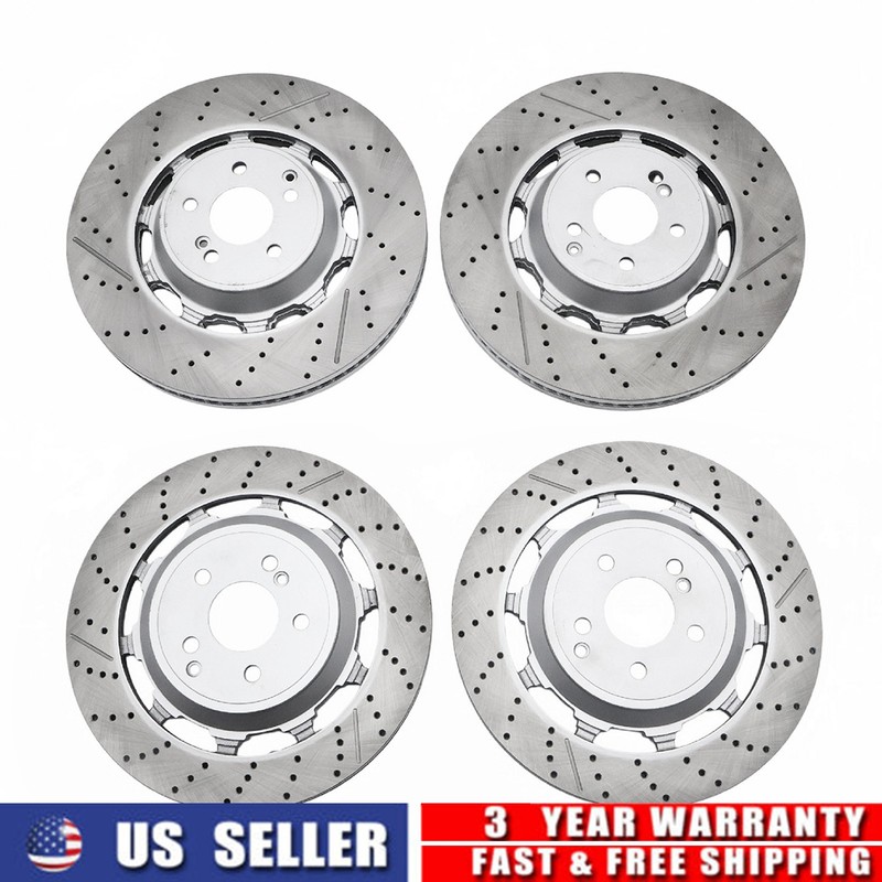 4x Front & Rear Brake Rotors Fits Mercedes-Benz W222 S63 AMG S65 AMG 2014-2020 gallery