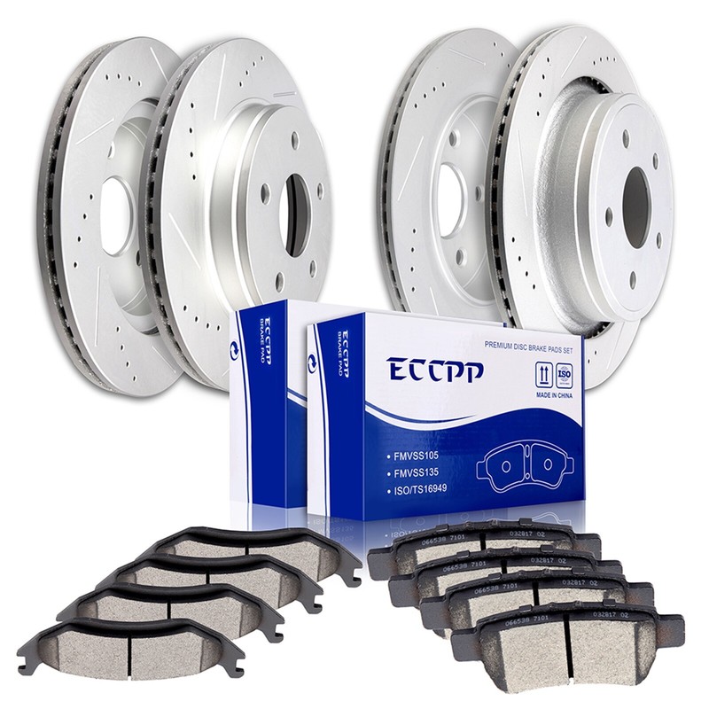 Front Rear Brake Rotors Ceramic Pads For 2011 2012 2013 2014 2015 2016 Ram 1500