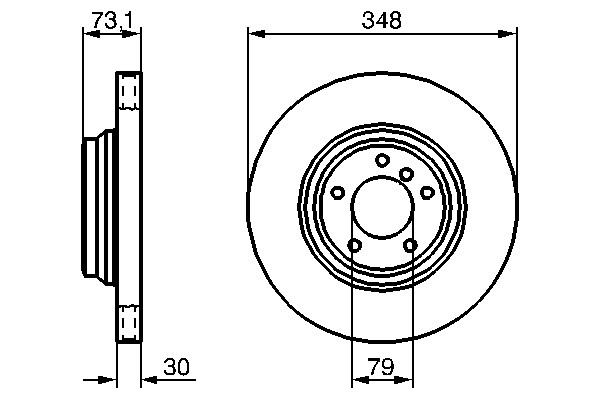 2X 0 986 479 265 Bosch Brake Disc for BMW