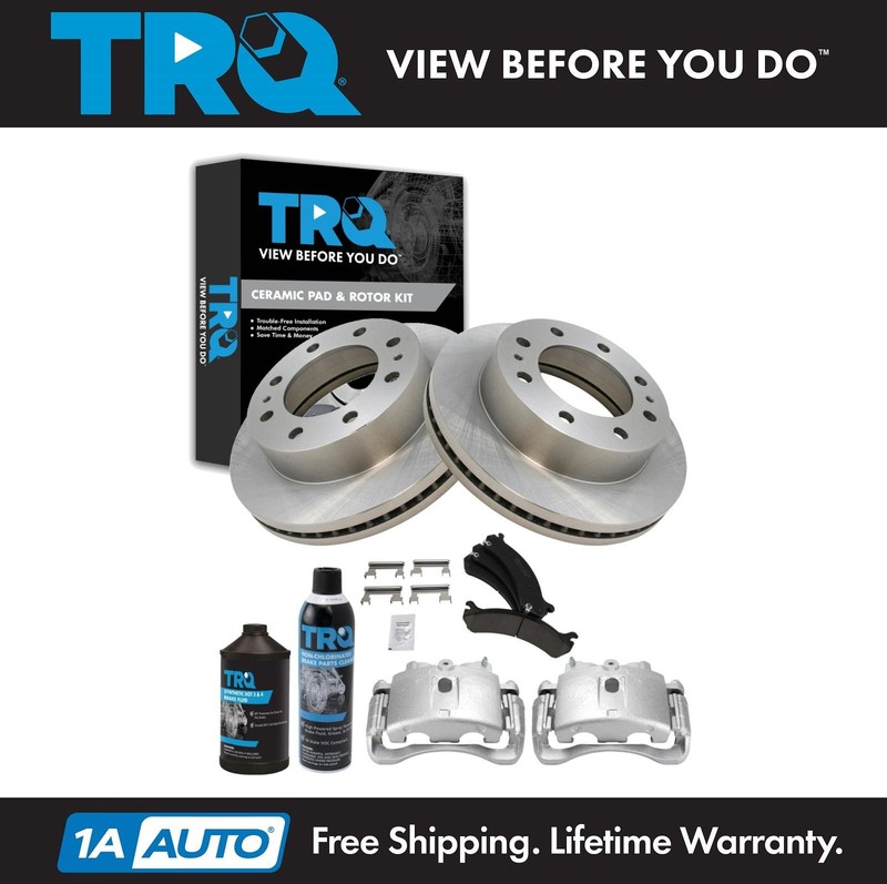 TRQ Front Brake Pad & Rotor Kit Ceramic for Cadillac Chevrolet GMC Hummer