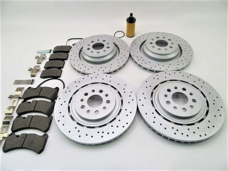 Maserati Ghibli Quattroporte brake pads rotors + free oil filter 862