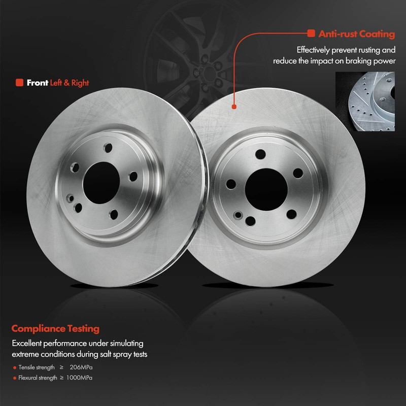 6x Front Disc Brake Rotors & Ceramic Brake Pads for INFINITI QX30 Mercedes-Benz gallery