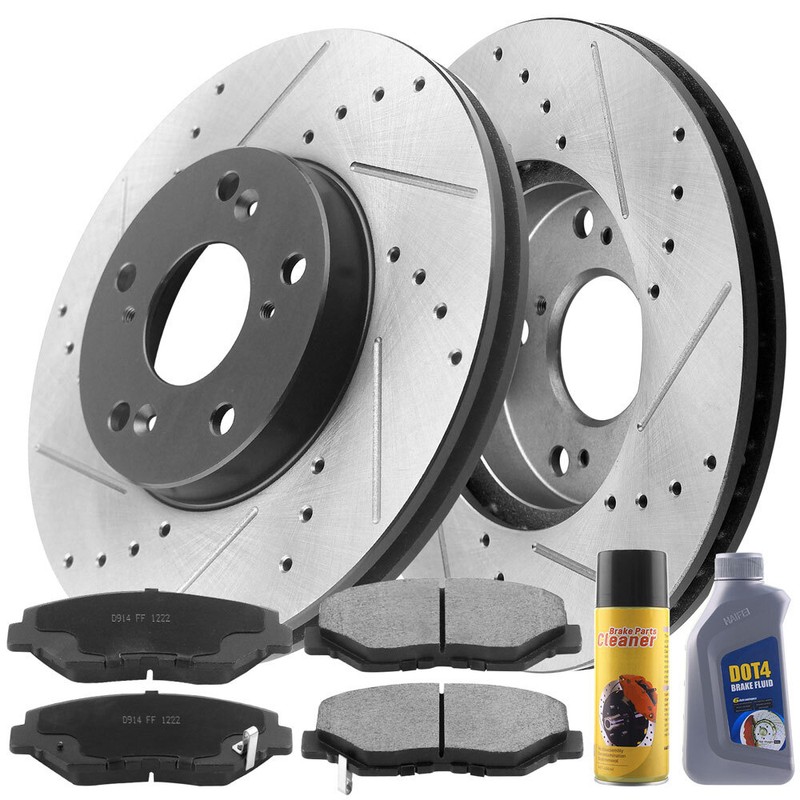 Front Brake Rotors+Ceramic Pads For Honda Civic Accord CR-V Element Insight ZL