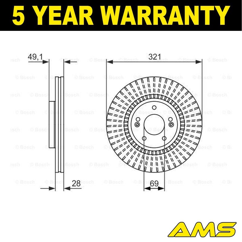 Fits Hyundai Santa Fe 2009-2020 Kia Sorento 2009-2020 Brake Disc Front AMS