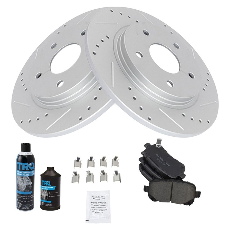 TRQ Rotor & Brake Pad Ceramic Performance Rear w/Chemicals for Dodge gallery