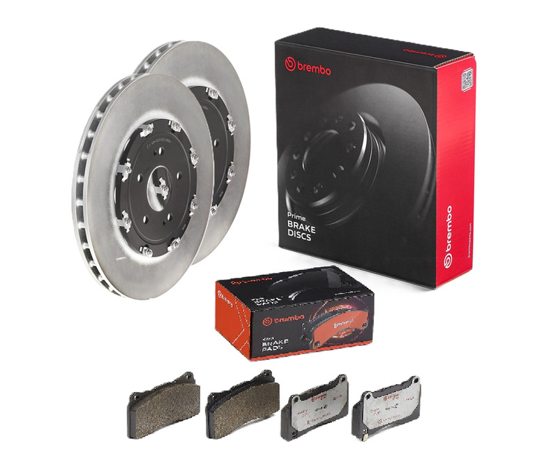 FRONT 2 PIECE FLOATING BRAKE DISCS PADS FITS MITSUBISHI EVO X 10 FQ360 2008 ON