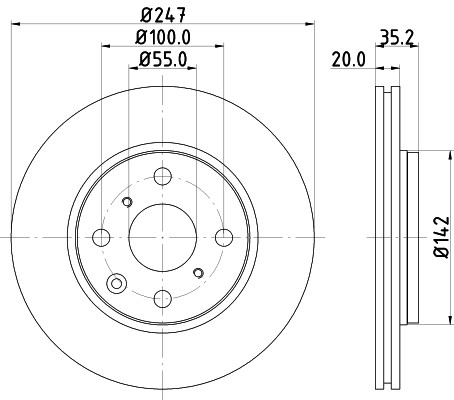 MINTEX Front Axle BRAKE DISCS + BRAKE PADS SET for PEUGEOT 108 1.0 VTi 2014-on gallery