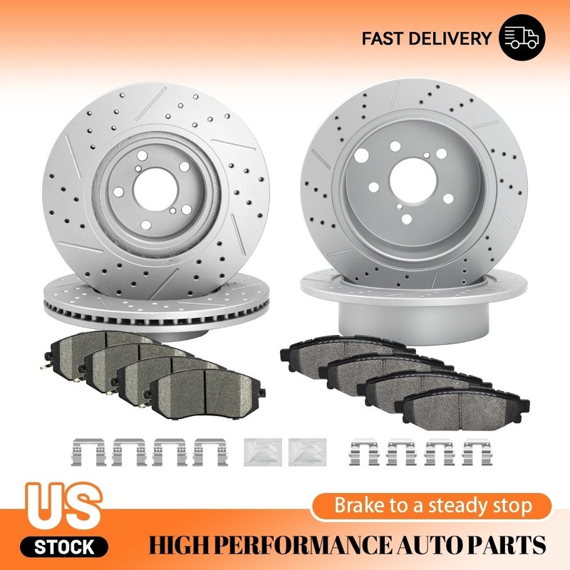 Front Rear Disc Rotors Brake Pads Set for 2013-2015 Subaru XV Crosstrek Forester
