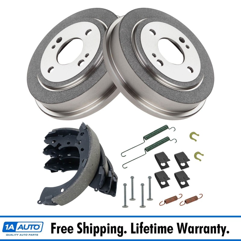 Rear Brake Shoes 2 Drums & Hardware Spring Kit Set for Honda Civic Fit