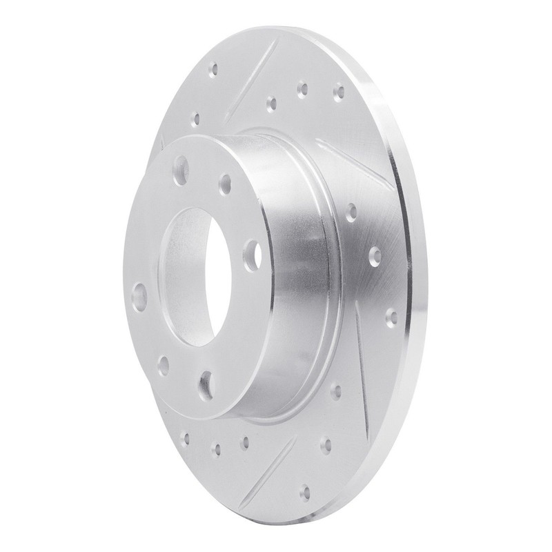 Dynamic Friction 631-07000L DFC Brake Rotor – Drilled and Slotted – Silver