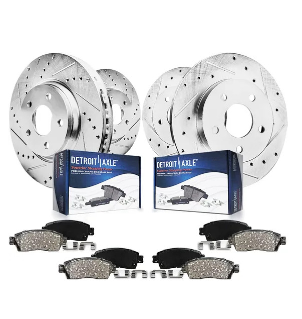 11.54″ Front 11.10″ Rear Drilled Rotors Brake Pads for 2013 – 2017 Honda Accord