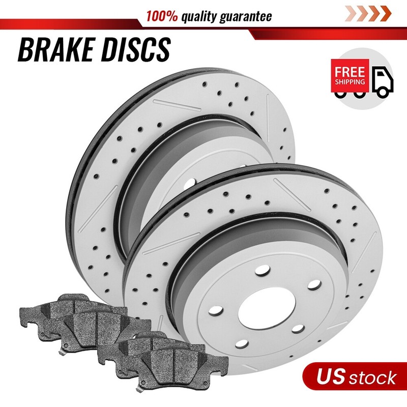 Rear Drilled Brake Rotors & Pads for Jeep Grand Cherokee WK Dodge Durango 3.6L