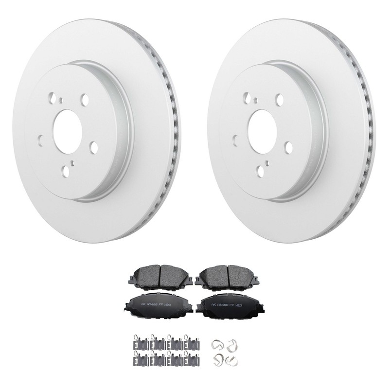 Bosch QuietCast Front Rotors Akebono ProACT Disc Brake Pad Kit For Prius Prime